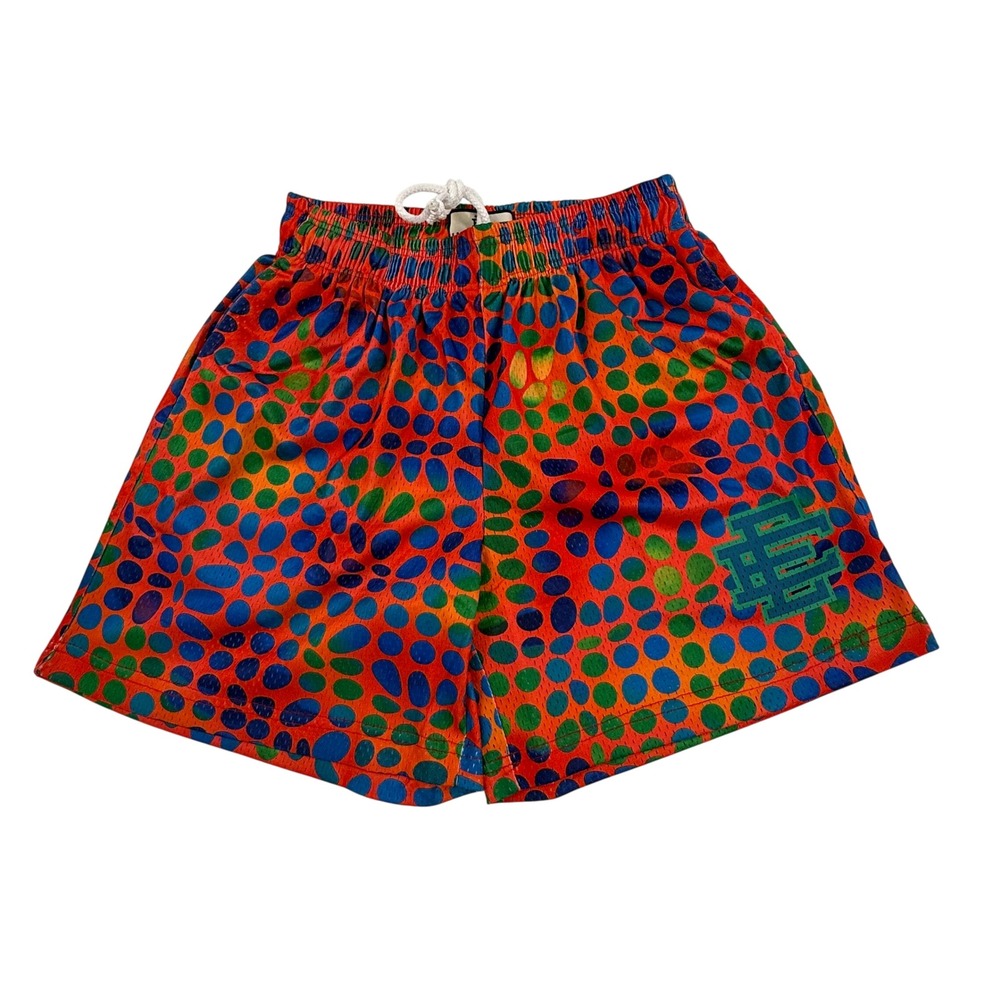 Eric Emanuel EE Basic Short Orange Blue Green Polka Dot Mesh Small Mens
